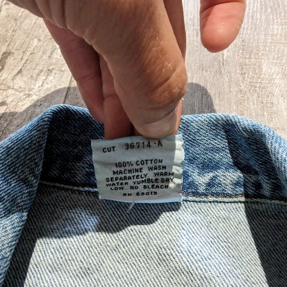 Vintage bongo Jean vest  cropped logo back size medium made in USA - Picture 5 of 6